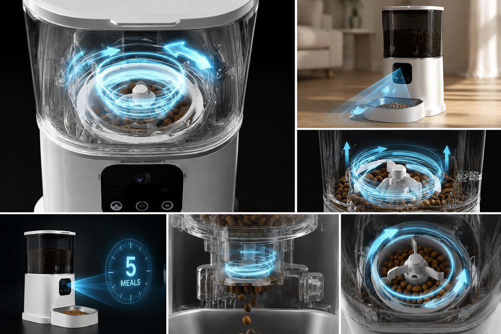 JerryShaw Smart Automatic Pet Feeder with WiFi & HD Camera